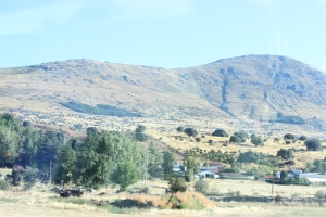 A view of the Spanish countryside on the bus ride from Madrid to Segovia